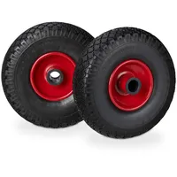 Relaxdays Sackkarrenrad Vollgummi 2 St. Rot/Schwarz