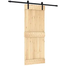 vidaXL Natürlich und Schwarz rechts 80 x 210 cm Braun