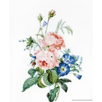 Lucas Luca-S B2351 Strauß mit Rosen Kreuzstichset, Baumwolle, mehrfarbig, 19x28cm