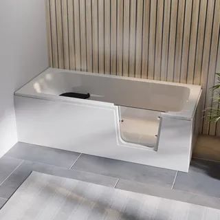 Steinkamp easy entry Badewanne 170 x 75 cm mit Glastür rechts und Acrylverkleidung, Badewannen, weiß