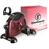 Fjoerdesports Mini-Heimtrainer, Arm- und Beintrainer, Bewegungstrainer, 2 in 1, mit Trainingsdisplay, Hometrainer, verschiedene Widerstandsstufen, Ausdauertraining (41 x 40 x 30,6 cm cm) (Weinrot)