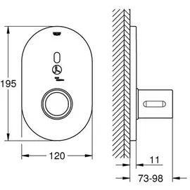 Grohe Eurosmart CE chrom, für Brausethermostat, Wandeinbau