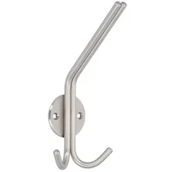 Garderob.-Hut- und Mantelhaken,Doppelhaken, Mede,H179mm,Edelstahl edelstahl geb.