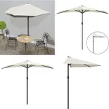 Vidaxl - Balkon-Sonnenschirm mit Alu-Mast Sandfarben 270x144 cm Halbrund - Balkon Sonnenschirm - Halbmond Sonnenschirm - Gartensonnenschirm