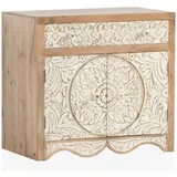 Woodkings Waschtisch Delhi I 80 cm breit | Massivholz aus Mango | Rustikal & Modern | Waschtischunterschrank für Aufsatzwaschbecken | Badezimmer Unterschrank aus Holz