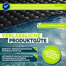 tillvex Premium Pool Solarabdeckplane schwarz Ø 500 cm