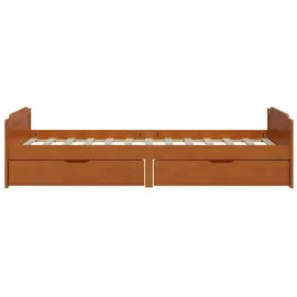 vidaXL Massivholzbett 90 x 200 cm Honigbraun