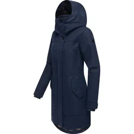 Ragwear Damen atmungsaktiver langer Wintermantel in Wollmantel-Optik warme Winterjacke Jannisa Coat YOUMODO Navy Gr. L - L