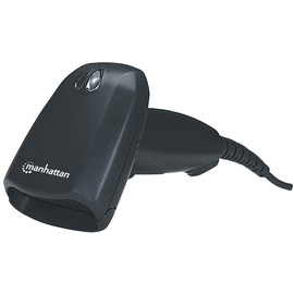 Manhattan Long Range CCD Handheld Barcode Scanner, USB, 500mm Scan Depth, Cable 1.5m, Max Ambient Light 10,000 lux (sunlight), Black, Three Year Warranty, Box -