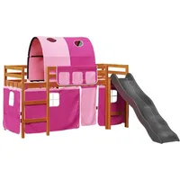 VidaXL Kinderhochbett mit Tunnel Rosa 80x200 cm Massivholz Kiefer