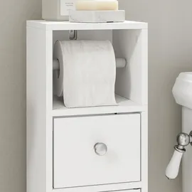 SoBuy Badezimmerschrank mit Toilettenpapierhalter BZR219-W