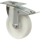 HP Autozubehör, Möbelrollen, Lenkrolle Rad-Ø 150 mm Tragfähigkeit 300 kg mit Totalfeststeller Kunststoff 135x110mm