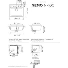 Schock Nemo N-100 Einbau onyx + Excenterbetätigung