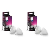 Philips Hue White Ambiance & Color MR16 LED Lampe 4er Pack, dimmbare LED Lampe für das Hue Lichtsystem mit 16 Mio. Farben, smarte Lichtsteuerung über Sprache und App