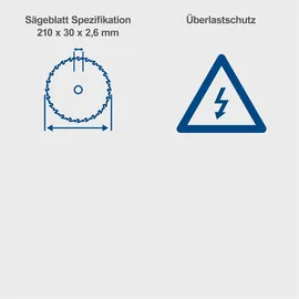 SCHEPPACH HS210 1500 W 230 V inkl. Querschneidlehre, Längsanschlag, Schiebestock