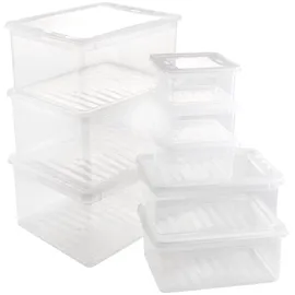 KEEEPER Aufbewahrungsbox Bea 3x1,7 L 2x5,6 L 3x18 L 8-tlg. transparent