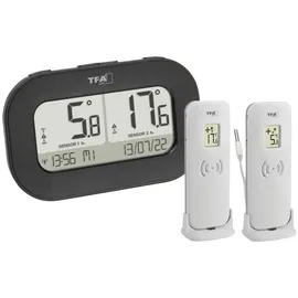 TFA Dostmann DOUBLE-CHECK Funk-Thermometer digital Schwarz 30.3073.01