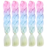 LICHENGTAI 5er Pack Braids Extensions Flechthaare Ombre Jumbo Braid Haarverlängerung Kunsthaar Haar Flechten Extensions Hair Jumbo Flechten Hair Extensions DIY Frisur für Crochet, Twist