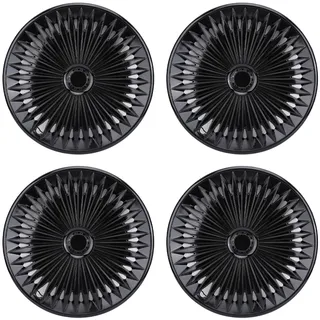 Ausla R17 Radkappen Radzierblenden, Satz von 4 Stylischen ABS Snap-On Felgenabdeckungen 17 Zoll Radkappen-Set Universelle Passform für Auto LKW SUV (Black)