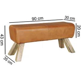 FineBuy Schuhbank 90 x 43 x 90 cm gepolstert / braun