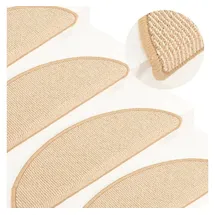 vidaXL Treppenmatten 15 Stk. Creme 56x17x3 cm