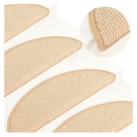 vidaXL Treppenmatten 15 Stk. Creme 56x17x3 cm