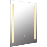 GLOBO LIGHTING LED Spiegelleuchte Rivas silberfarben, Leuchten, Spiegel/Touch Ein/Aus/IP44/Touchdimmer/BxH: 500x610mm
