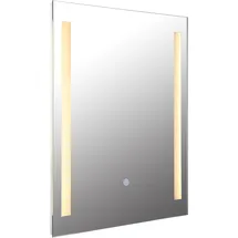 GLOBO LIGHTING LED Spiegelleuchte Rivas silberfarben, Leuchten, Spiegel/Touch Ein/Aus/IP44/Touchdimmer/BxH: 500x610mm