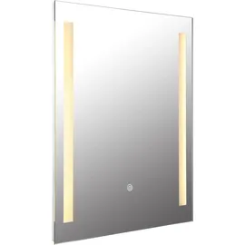 GLOBO LIGHTING LED Spiegelleuchte Rivas silberfarben, Leuchten, Spiegel/Touch Ein/Aus/IP44/Touchdimmer/BxH: 500x610mm