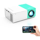 wepvo Mini Beamer tragbarer WiFi Projektor für Heimkino, Der Bildschirm des Mobiltelefons kann über WiFi oder über EIN Datenkabel auf den Projektor gespiegelt Werden