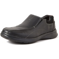 CLARKS Cotrell Step Slipper, Schwarz Black Oily Lea, 45 EU