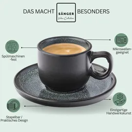 sänger Espressotassen Grün, Stein, 12-teilig, Rund, kratzfest, Kaffee - Tee, Tassen, Espressotassen