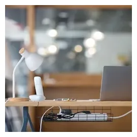 Relaxdays Kabelkanal Schreibtisch, 2er Set, Kabelmanagement, HBT: 11 x 43 x 14 cm, mit Kabelbinder, Kabelhalter, schwarz