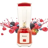 BEHOME Standmixer 250 W | Smoothie Maker Becher 600 ml, Hochleistungsstandmixer Kraftvoller roter