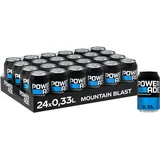 Powerade Sports Mountain Blast - kalorienarmes, isotonisches Sportgetränk mit exotischem Fruchtgeschmack - Elektrolytgetränk in in Einweg Dosen (24 x 330 ml)