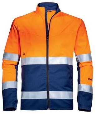 uvex suXXeed construction Bundjacke Warnfarben - körpernaher Schnitt warnorange warnorange/dunkelblau S - 8826509 - orange/blau