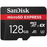 SanDisk Express 128 GB microSD Express, U3, UHS-I), Speicherkarte Schwarz