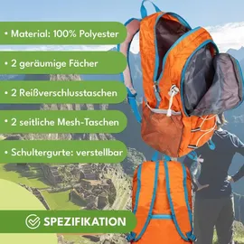 krumad Wanderrucksack 25L Faltbar Orange