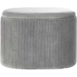 Beliani Pouf mit Stauraum Stoff 55 x 41 x 35 cm Hellgrau