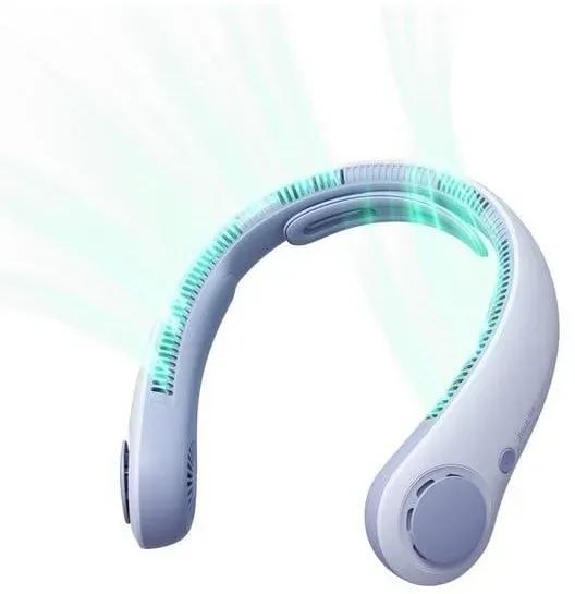 Neck Fan 4 5000mAh Portable USB Neck Fan - Light Blue - 5000 mAh