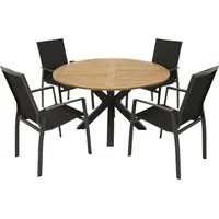 TPFGarden GARTENESSGRUPPE Canterbury - GARTEN-GARNITUR mit Gartentisch rund 130