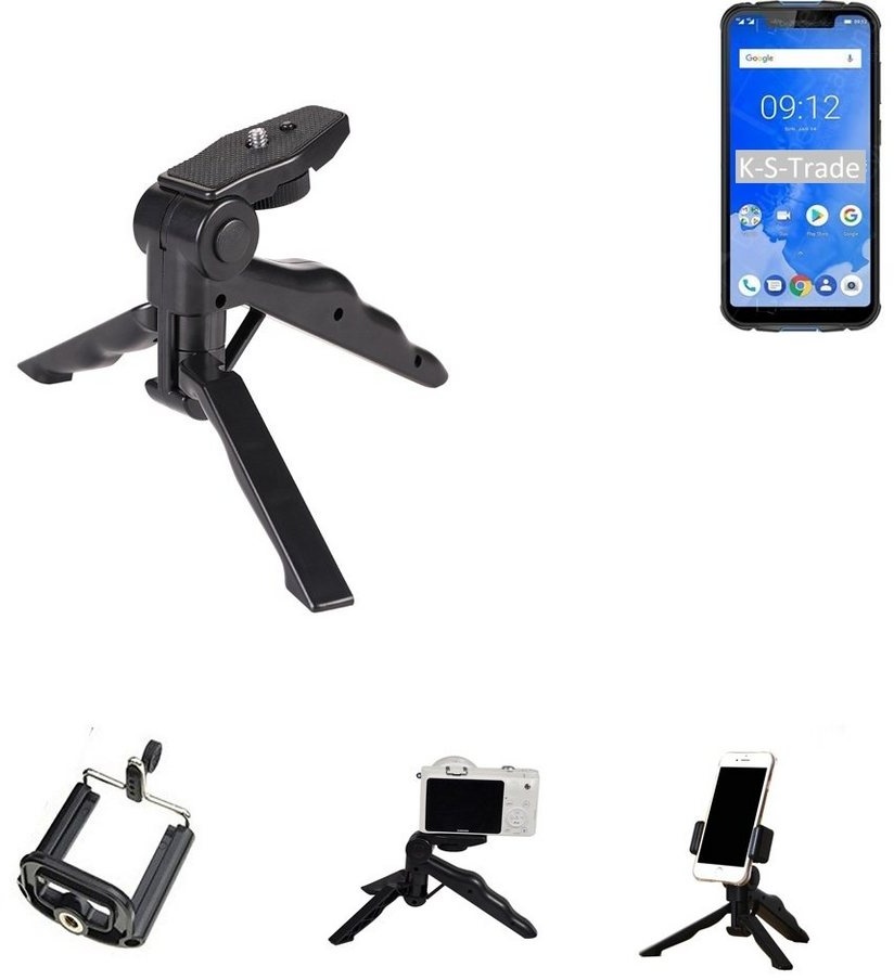 K-S-Trade für Ulefone Armor 5 Smartphone-Halterung, (Stativ Tisch-Ständer Dreibein Handy-Stativ Ständer Mini-Stativ) schwarz