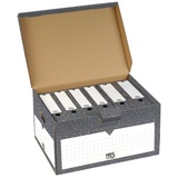 Nips 152591124 KLAPPDECKEL-CONTAINER, B 55,5 x T 38,0 x H 29,5 cm, 5er Packung, anthrazit/weiß