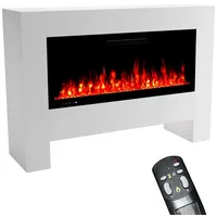 GLOW FIRE Elektrokamin weiß / grau / schwarz HERMES 3D LED Kamin mit Heizung, Elektrischer Kamin mit 3D Feuer mit Heizung, 2 Dekorationen weiß 106 cm