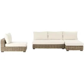 Beliani Varallo Loungeset 4-Sitzer grau/cremeweiß