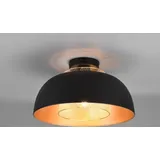 meineWunschleuchte LED Deckenleuchte Metall Schwarz Gold, Industrial, rund Ø 35cm