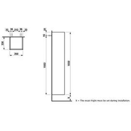 Laufen Base Hochschrank 1 Tür, H4026821102611,