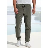 John Devin Jogger Pants JOHN DEVIN "- elastische Cordhose im Jogg Pants Style", Herren, Gr. L (52/54), N-Gr, salbei, Cord, Obermaterial: 98% Baumwolle, 2% Elasthan, bequem lang, Hosen, auch in großen Größen