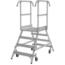 Krause Stabilo Podestleiter Arbeitshöhe 3 m, Anzahl Tritte: 8 Stk., Aluminium)