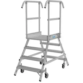Krause Stabilo Podestleiter Arbeitshöhe 3 m, Anzahl Tritte: 8 Stk., Aluminium)